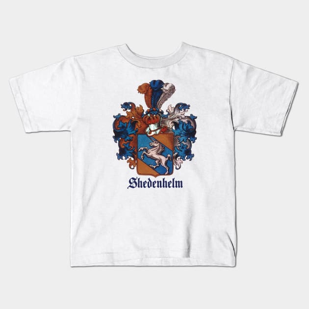 Shedenhelm Family Crest (with name) Kids T-Shirt by Shedenhelm
